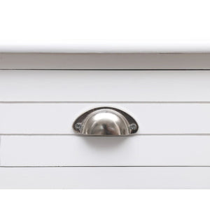 vidaXL Desk White Solid Paulownia wood and Solid Poplar wood Medium Desk
