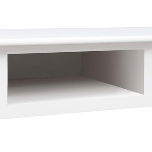 vidaXL Desk White Solid Paulownia wood and Solid Poplar wood Medium Desk