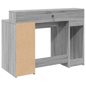 vidaXL Desk with LED Lights Grey Sonoma 47.2x21.7x35.8" Engineered Wood