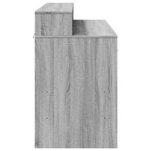 vidaXL Desk with LED Lights Grey Sonoma 47.2x21.7x35.8" Engineered Wood