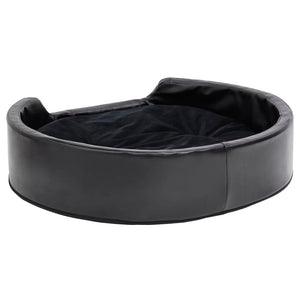vidaXL Dog Bed Black Faux leather, plush, PP cotton, foam Medium