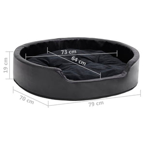 vidaXL Dog Bed Black Faux leather, plush, PP cotton, foam Medium