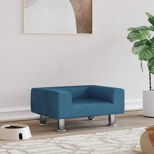 vidaXL Dog Bed Blue 50x40 x 10.4 " Velvet