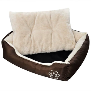 vidaXL Dog Bed Brown and Beige PU Coated Oxford Fabric, Faux Fur