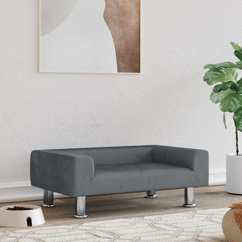 vidaXL Dog Bed Dark Grey 70x45 x 10.4 " Velvet