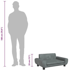 vidaXL Dog Bed Dark Grey 70x45 x 13.0 " Velvet