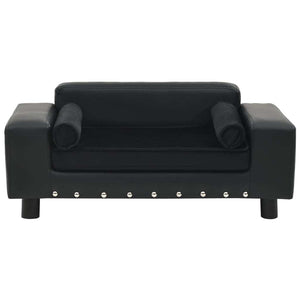 vidaXL Dog Sofa Black Faux leather 31.9 x 16.9 x 12.2 in Dog Sofa