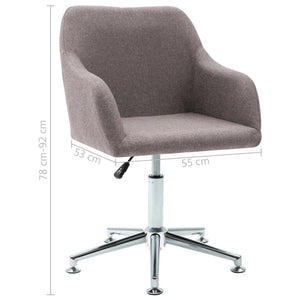 vidaXL Office Chair Taupe Polyester Standard Adjustable Office Chair