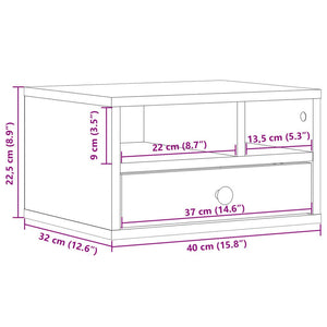 vidaXL Printer Stand Gray Sonoma 15.7"x12.6"x8.9" Engineered Wood