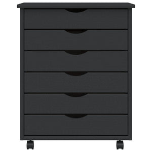 vidaXL Rolling Cabinet Moss Grey Solid Pine Wood, Engineered Wood, Plastic