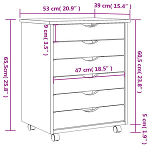 vidaXL Rolling Cabinet Moss Grey Solid Pine Wood, Engineered Wood, Plastic