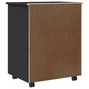 vidaXL Rolling Cabinet Moss Grey Solid Pine Wood, Engineered Wood, Plastic