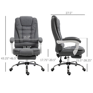 Vinsetto Executive Office Chair with Footrest, Linen - Fabric Computer Chair