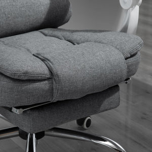 Vinsetto Executive Office Chair with Footrest, Linen - Fabric Computer Chair