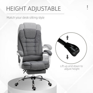 Vinsetto Executive Office Chair with Footrest, Linen - Fabric Computer Chair