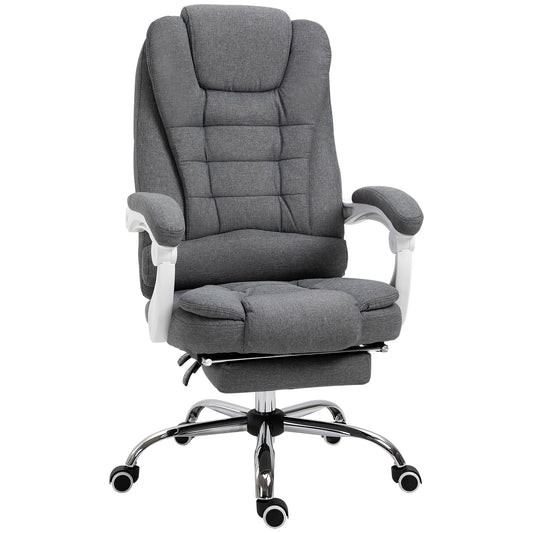 Vinsetto Executive Office Chair with Footrest, Linen - Fabric Computer Chair