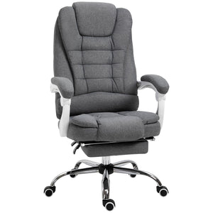 Vinsetto Executive Office Chair with Footrest, Linen - Fabric Computer Chair