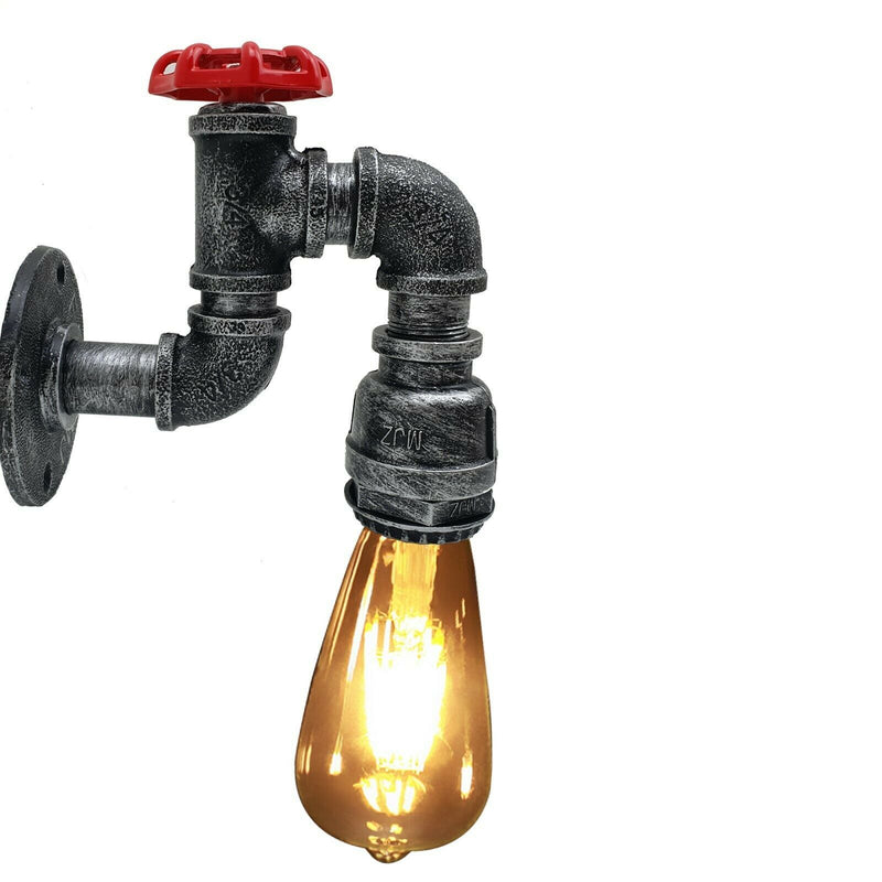 Vintage Industrial Water Pipe Lamp Retro Light Steampunk Wall Sconce~1587 - Asmota