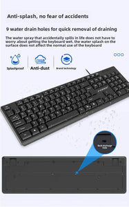 Wired Business Keyboard Durable Business Office Keyboard Mouse Set Wired Computer