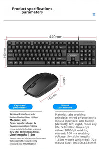 Wired Business Keyboard Durable Business Office Keyboard Mouse Set Wired Computer