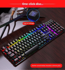 Wired four - piece set set of keyboard and mouse headset mouse pad keyboard set gaming game computer keyboard