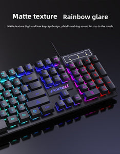 Wired four - piece set set of keyboard and mouse headset mouse pad keyboard set gaming game computer keyboard
