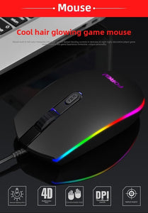 Wired four - piece set set of keyboard and mouse headset mouse pad keyboard set gaming game computer keyboard