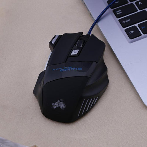 Wired Gaming Mouse 5500DPI 7 - Color LED Backlight Optical Mouse Gamer USB 7 Buttons PC Gamer Computer Laptop Desktop Mice - Asmota