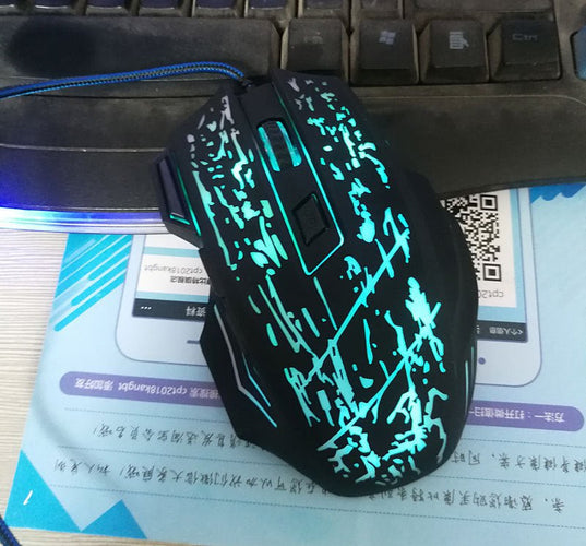 Wired Gaming Mouse 5500DPI 7 - Color LED Backlight Optical Mouse Gamer USB 7 Buttons PC Gamer Computer Laptop Desktop Mice - Asmota