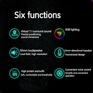 Wired microphone headband in - line headset pink game rainbow light - emitting computer 7.1 channel headset