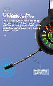 Wired microphone headband in - line headset pink game rainbow light - emitting computer 7.1 channel headset