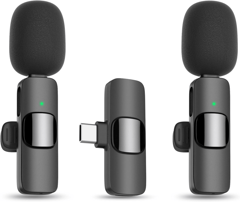 Wireless Lavalier Microphone, Type - C IPhone 15, 16, Rechargeable Wireless Microphone For Video Recording, Game Live Streaming, Interview, Vlog - Asmota