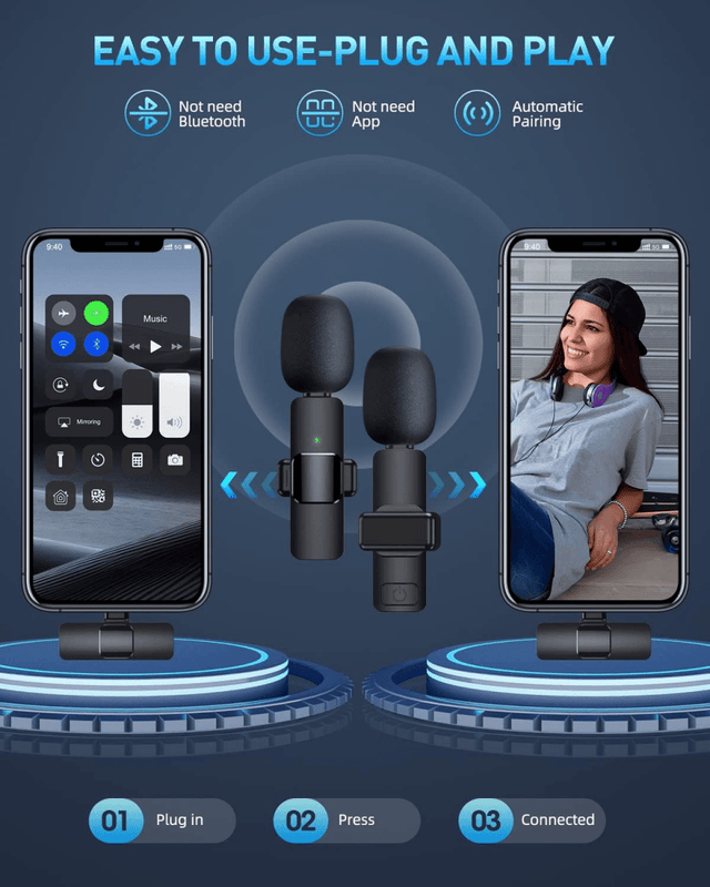 Wireless Lavalier Microphone, Type - C IPhone 15, 16, Rechargeable Wireless Microphone For Video Recording, Game Live Streaming, Interview, Vlog - Asmota